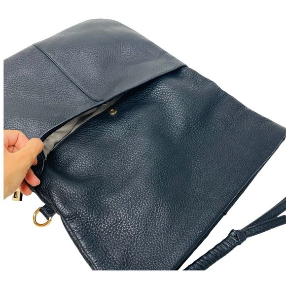 Vince Camuto Womens VC-Cory-SH Shoulder Leather Satchel Bag black fold NO STRAP - Picture 3 of 8